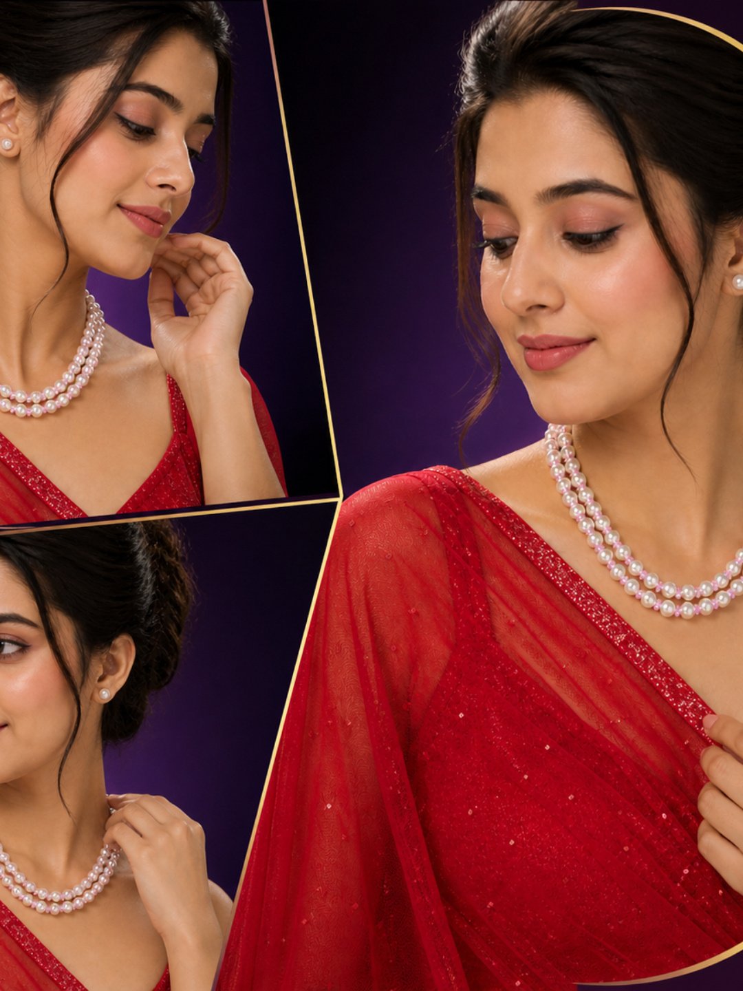 Yellow Pearl Festive Necklace Set for Women
