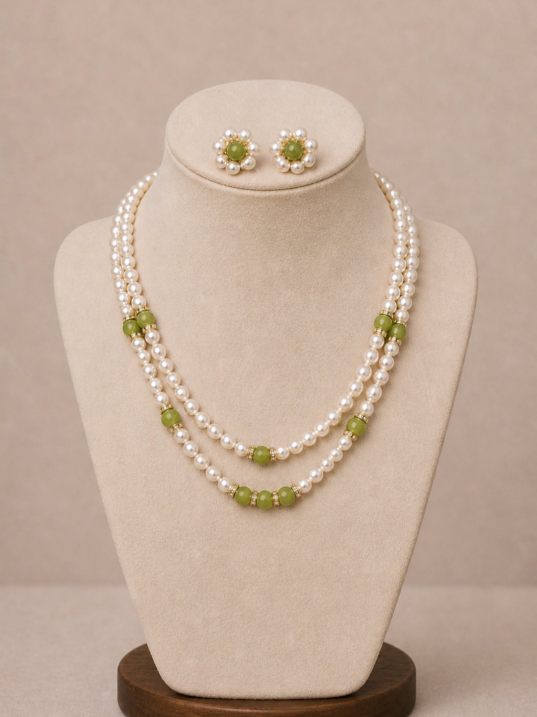 Pearl Multi Layer Statement Necklace Set for Women