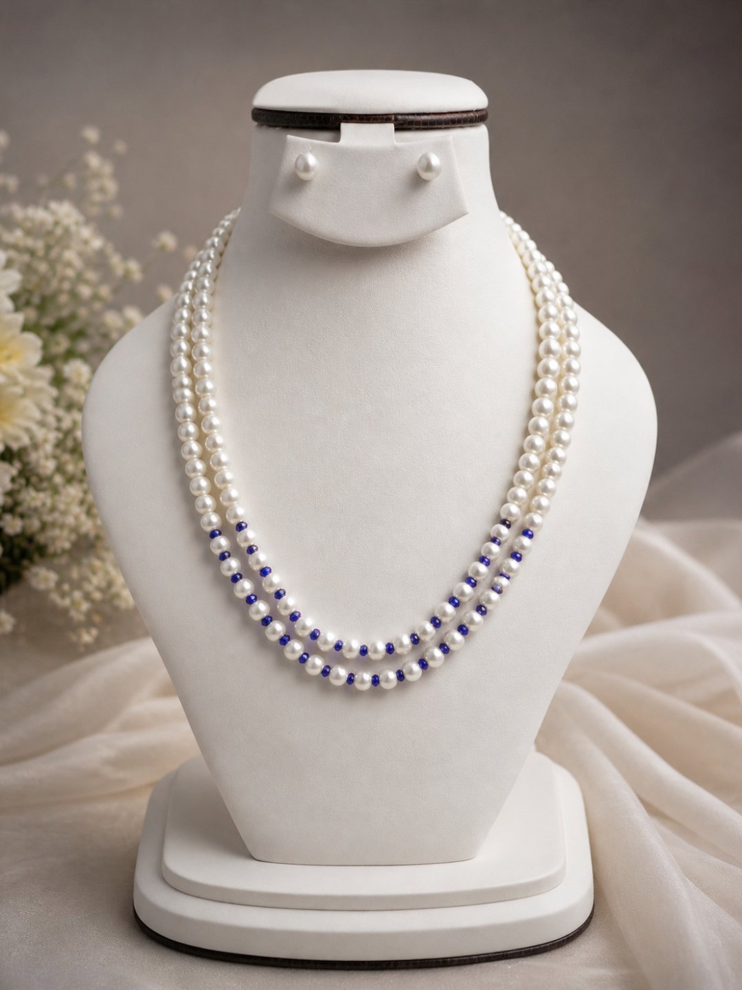 Green Pearl Ethnic Necklace Set for Women
