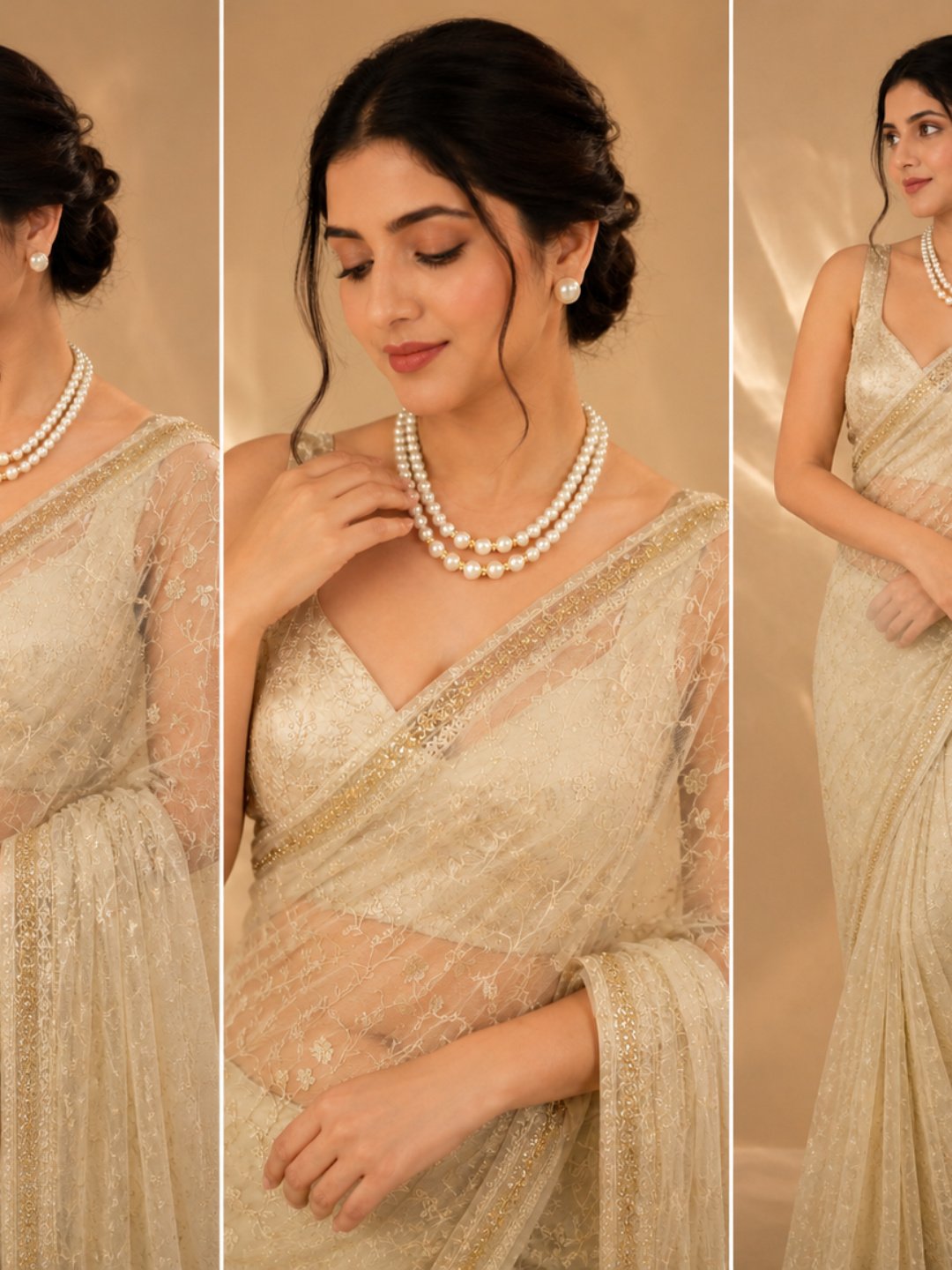 White Pearl Minimalist Necklace Set for Women