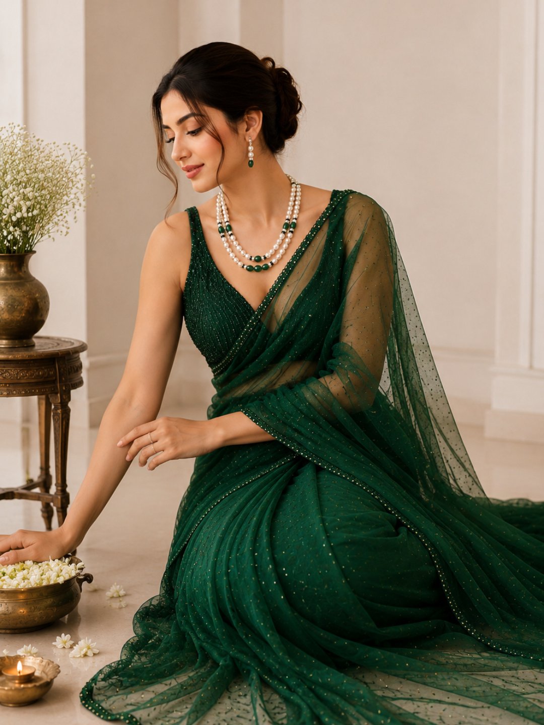 Single Pearl Kada Bangle