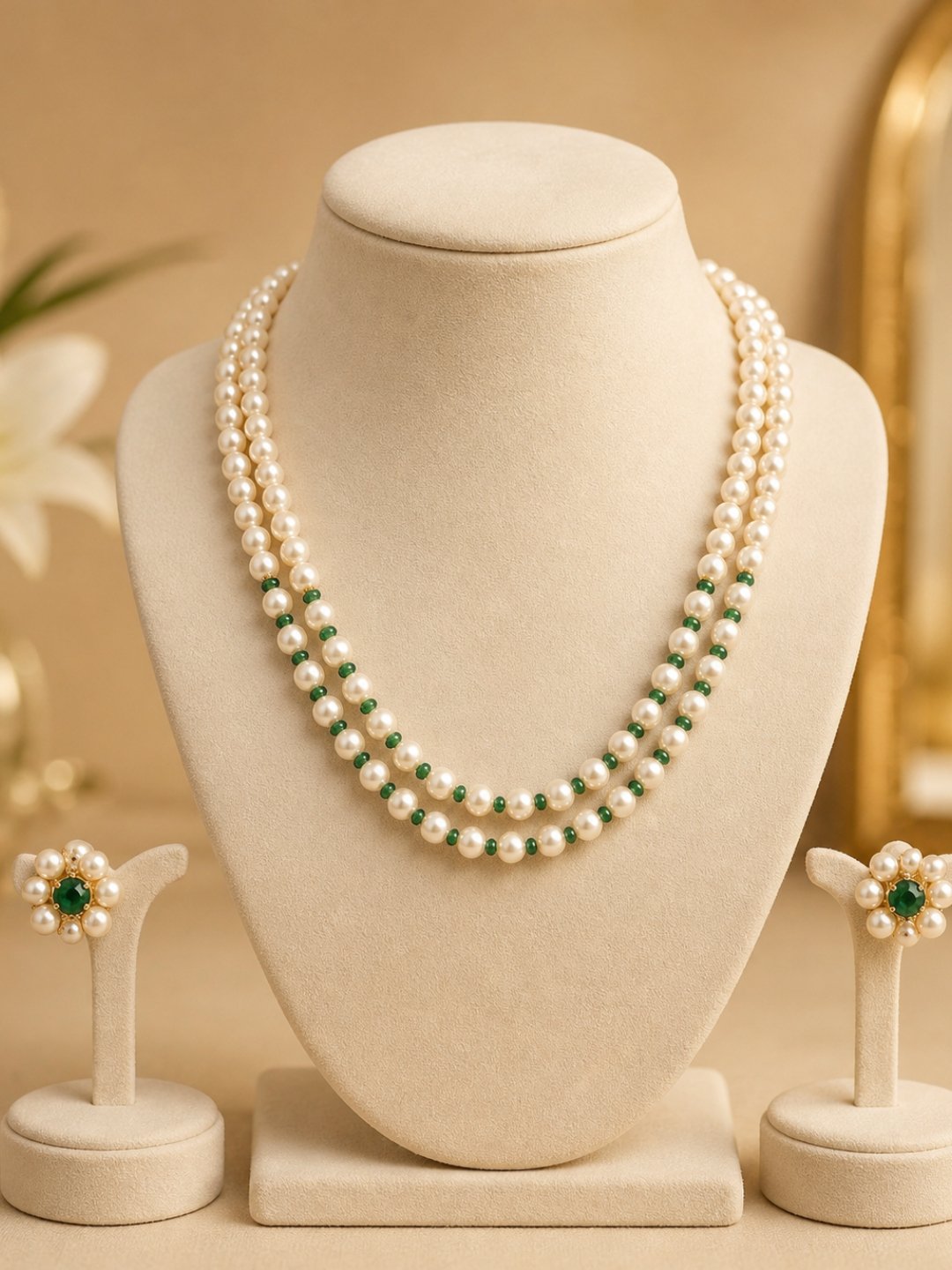 Long Pearl Dangle Earrings